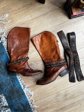 FREEBIRD by Steven Brek Tall Leather Boots - size 8